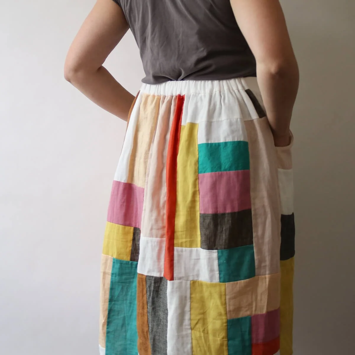 Patchwork Cleo Skirt from scraps — Made by Rae